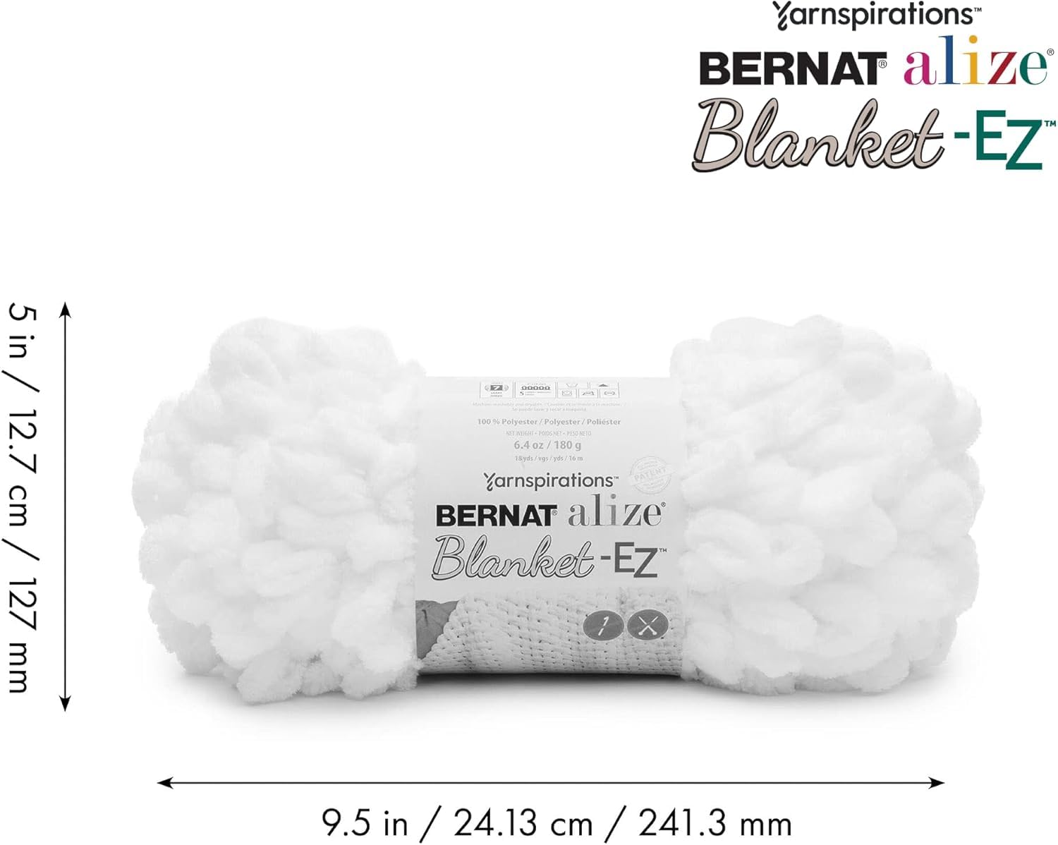 Bernat Alize Blanket Hedge Green VARG Yarn - 2 Pack of 180g/6.4 oz - 100% Polyester - #7 Jumbo - 18 Yards - Knitting/Crochet