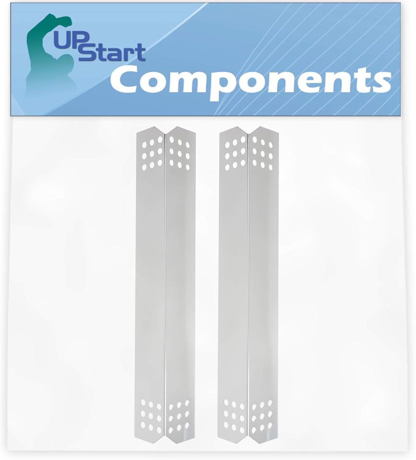 2-Pack BBQ Grill Heat Shield Plate Tent Replacement Parts for Kitchenaid 720-0826 - Old - Compatible Barbeque Stainless Steel Flame Tamer, Flavorizer Bar, Vaporizer Bar, Burner Cover 16 1/8"