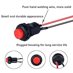 DMWD 12-Pack 12mm Mini Latching Push Button Switch