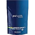 ProHealth Longevity Greens. Delicious Organic Healthy Powder for Energy & Aging. Gut Health Digestive Enzymes, Multi Vitamin, Pre-Probiotics, Oat Fiber, Inulin. GMP Certified. 30 Servings