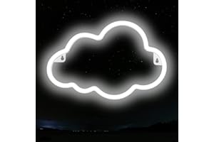 XIYUNTE Cloud Neon Sign, LED Cloud Neon Signs for Wall Decor, Battery or USB Powered Cloud Led Sign, White Cloud Neon Lights for Bedroom, Girls Room, Dorm, Party, Birthday, Christmas Gifts