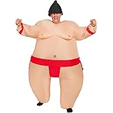 Spooktacular Creations Sumo Inflatable Costume for Adult, Funny Air Blow Up Costumes, Full-Body Sumo Costume