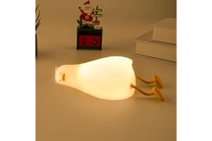 UENEEDE Lying Flat Duck Lamp, 3 Level Dimmable Rechargeable Silicone Night Light, Benson Duck Cute Squishy Touch Sensor Bedsi