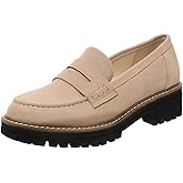 Bandkos Womens Platform Penny Loafer Slip On-Suede Chunky Dress Loafers Casual Business Oxford for Work