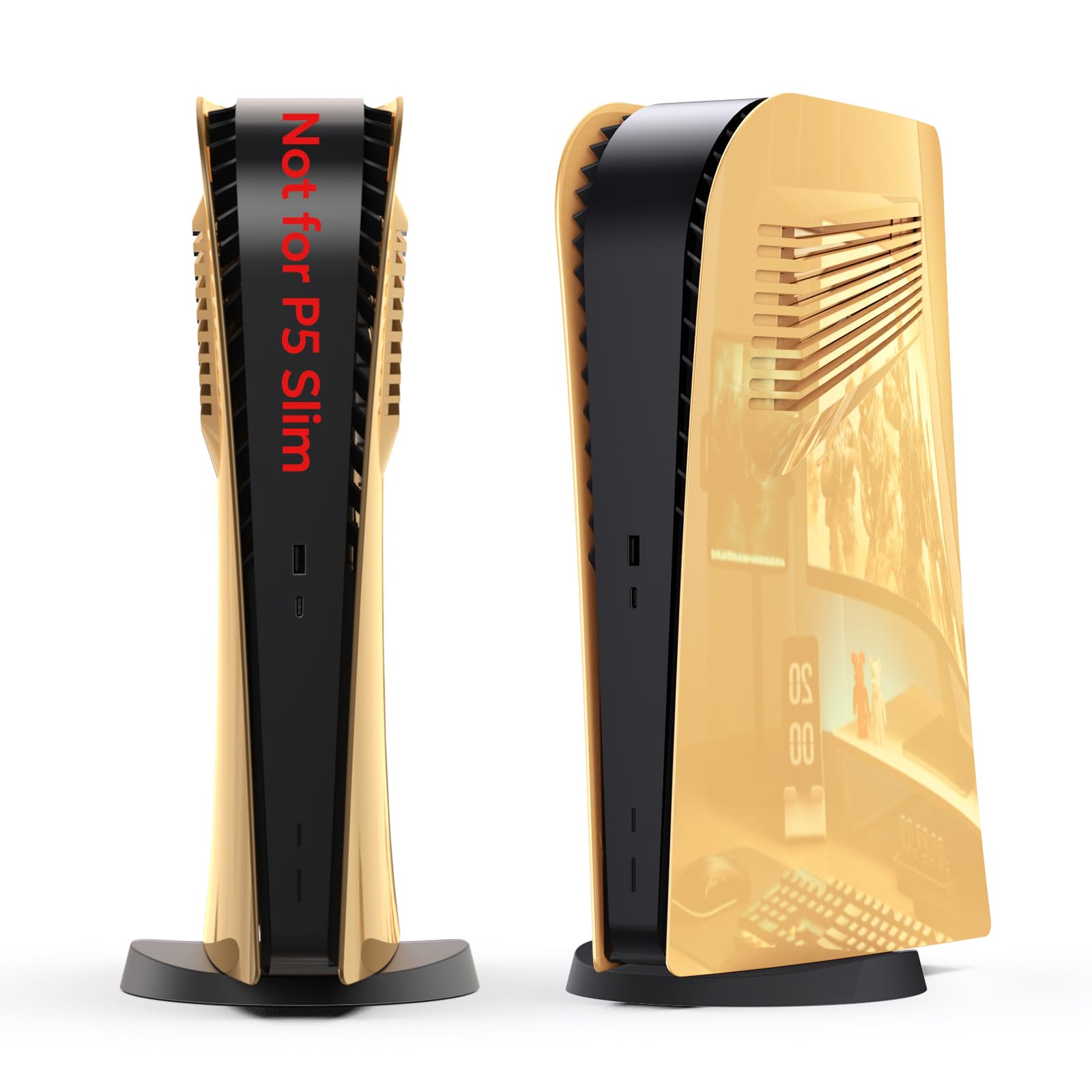innoAura P5 Plates Cover Faceplates for 2020 Model P5 Digital Edition, Enhanced Cooling Vents & Dust Filter, Anti-Scratch Protective Case with Heat Dissipation Design (Golden)