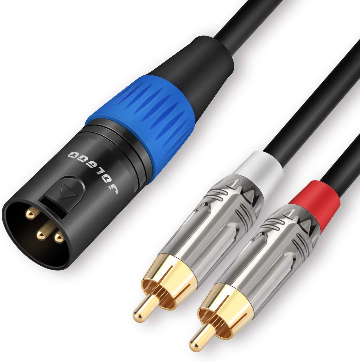 JOLGOO Unbalanced Dual RCA to XLR Male Y Splitter Patch Microphone Cable, 1 XLR Male to 2 RCA Male Y Adapter Cord Cable, 3.3 Feet: Home Audio & Theater