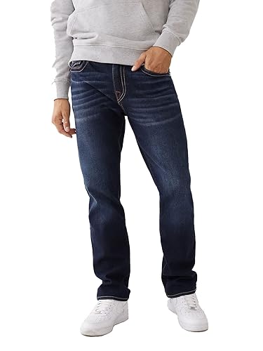 True Religion mens Ricky Straight Leg Jeans, Muddy Waters, 44W x