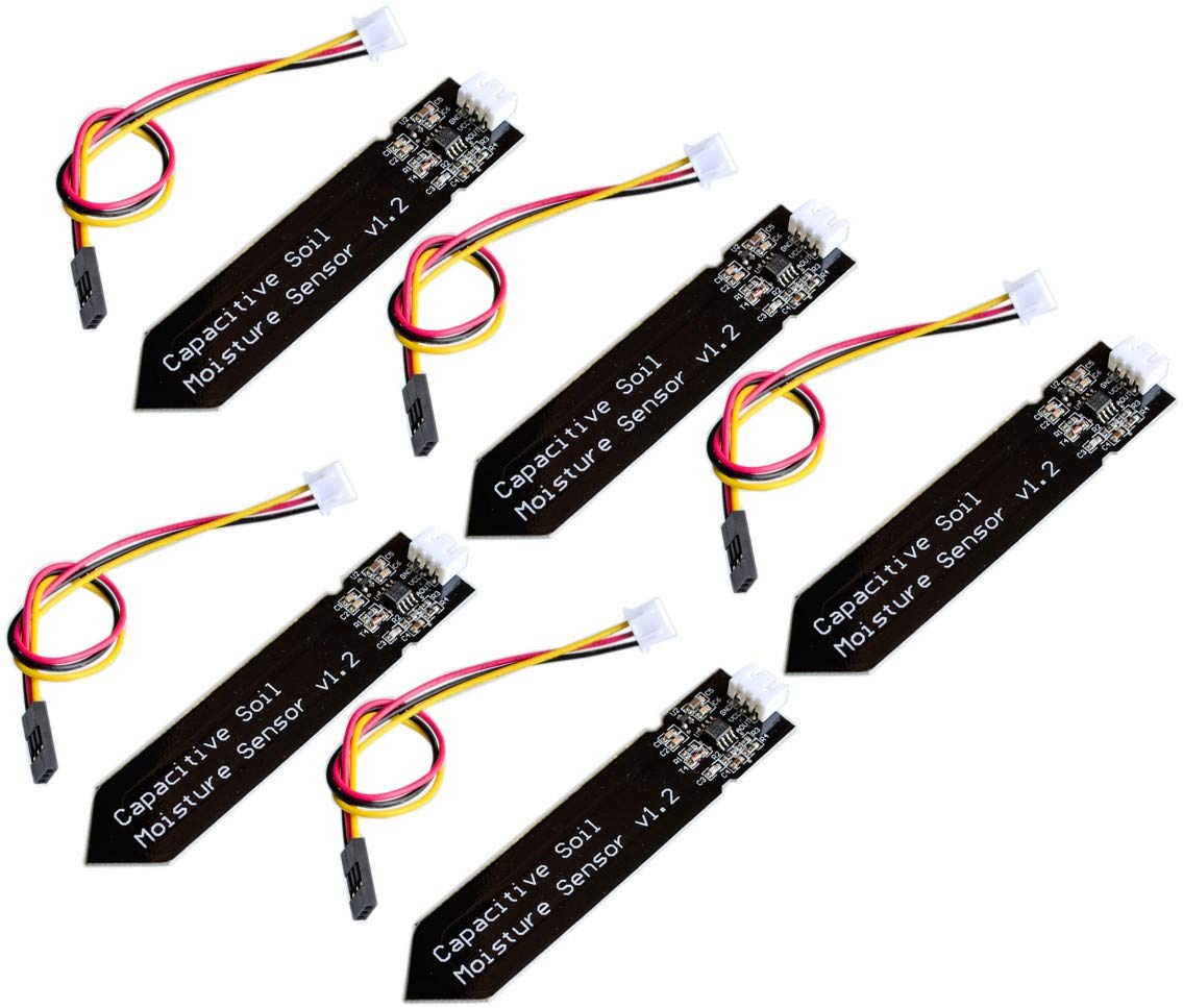 TECNOIOT 5pcs Capacitive Soil Moisture Sensor Corrosion Resistant Gravity 3-Pin Interface
