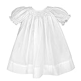 Petit Ami Baby Girls' Daygown with Wave Smocking, 6