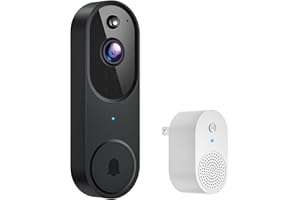 CutePanda 1080P Wireless Doorbell Video Camera, AI Human Detection, Chime Ringer Included, 2.4G WiFi, Night Vision, Instant Alerts, 2-Way Audio, Cloud Storage, Indoor Outdoor Surveillance