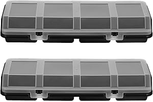 PACKOVE 2pcs Small Parts Organizer with Lids, Stackable Plastic Storage Bins for Screws and Bolts, Garage