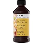 LorAnn Oils Butter Emulsion &amp; Flavoring For Baking | Better Than Butter Extract For Cookies, Cakes, Drinks, Icing, Pasteries - Gluten Free, Water-Based, USA-Made, 4 Fl Oz