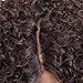 YIROO Afro Curly Wig Synthetic Fiber Lace Front Wig Kinky Curly L Part 16 inch Heat Resistant Wigs with Cap Replacement Dark Brown Color Wig For Women(16inch,#4)