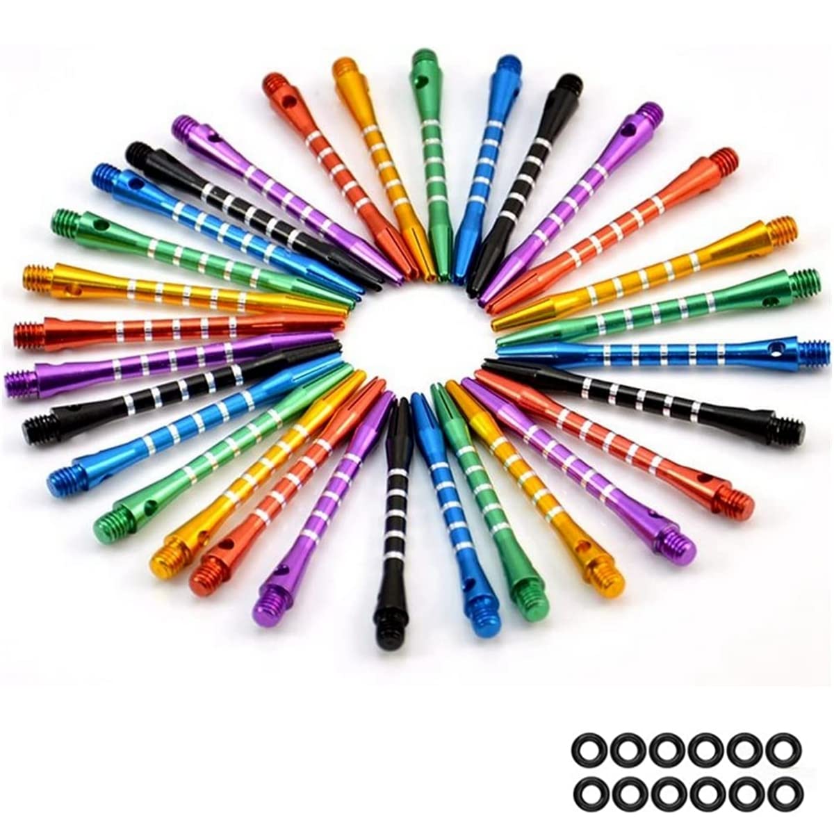 Set of 18 aluminium dart shafts, dart stem alloy