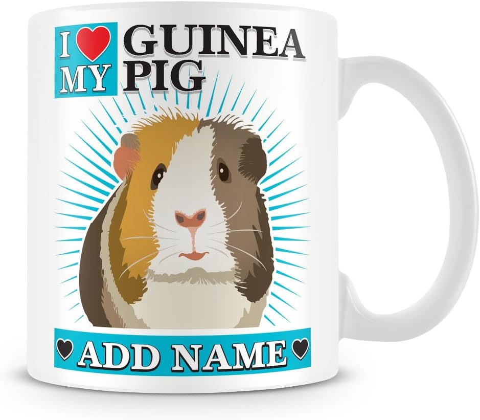 I Love My Guinea Pig Personalised Mug with Name Guinea Pig Mug Blue