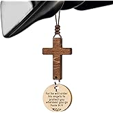 Cross for Car Mirror Hanging Christian Gifts for Men, Women, Bible Study - Scan Phone for Daily Bible Verse Car Rearview Decor Accessories, Jesus Xmas Ornament Easter Religious Gift