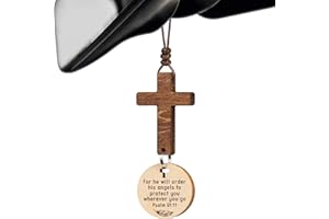 BOBBY CREATIVITY Cross for Car Mirror Hanging Christian Gifts for Men, Women, Bible Study - Scan Phone for Daily Bible Verse Car Rearview Decor Accessories, Jesus Xmas Ornament Easter Religious Gift