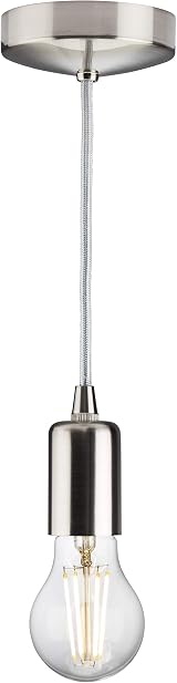 Knightsbridge 6 Inch E27 Contemporary Pendant Brushed Chrome view 3
