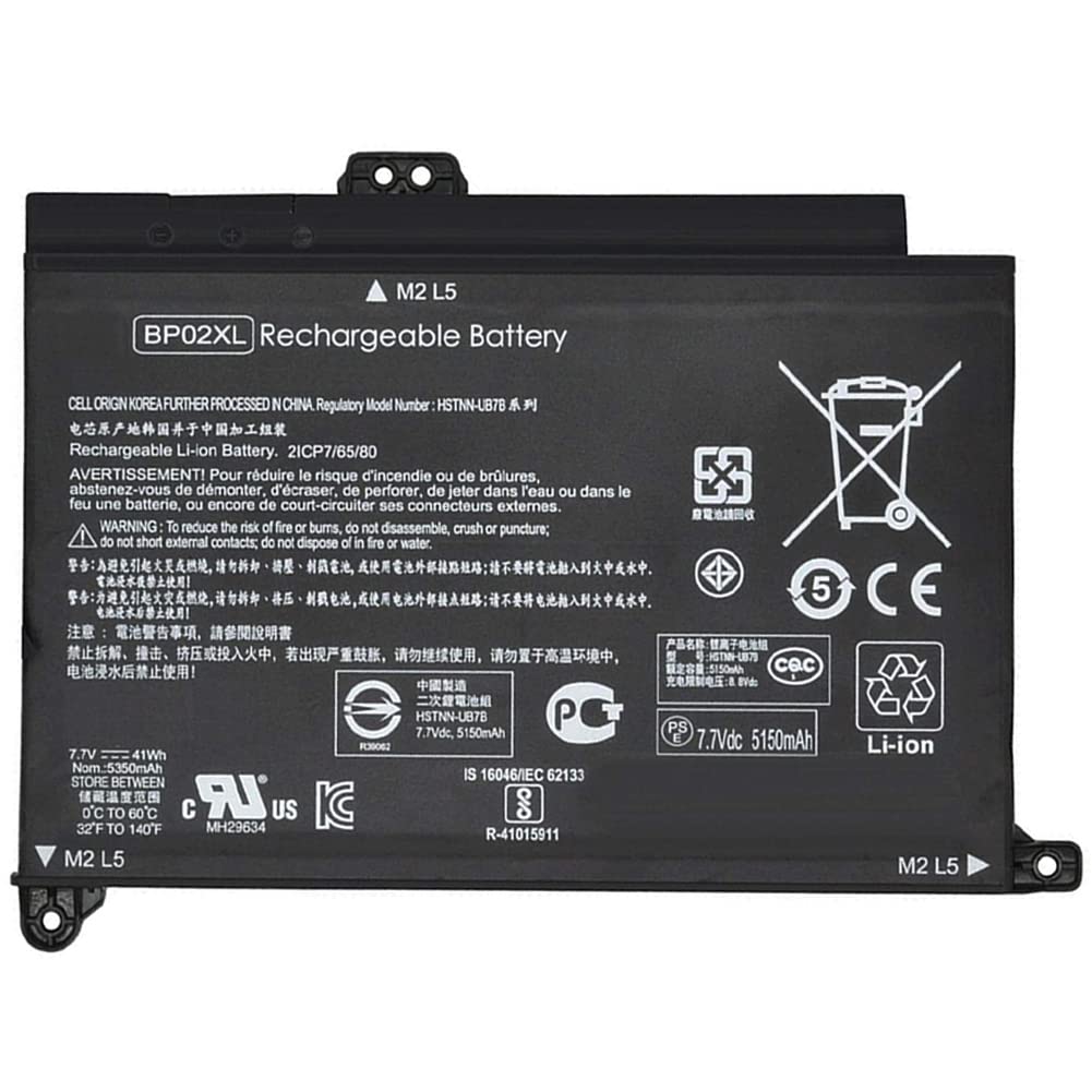 XITAIAN 7.7V 41Wh BP02XL Replacement Laptop Battery for HP Pavilion PC 15 15-AU 849909-850 15-AU010WM 15-AU018WM 849569-421 Series HSTNN-LB7H BP02041XL HSTNN-UB7B 849569-541TPN-Q175