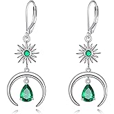 HOPEEZZ Witch Earrings for Women Sterling Silver Moon Dangle Earrings Jewelry Gift for Women