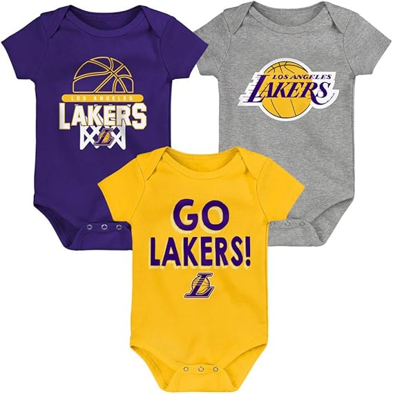 Los Angeles Lakers Go Lakers Infant Toddler 3 Piece Creeper