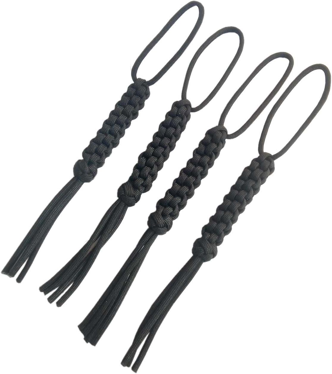 YHAN Paracord Square Weave Knife Lanyard with Skull Alloy Bead-4 Pack