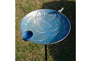 Stargarden Bird Bath, Garden Bird Baths Metal Birdfeeder, 46 Inches Height Leaves Pattern Outdoor Bird Bath with Stake, Hummingbird Bird Bath for Outside, Porch Decor
