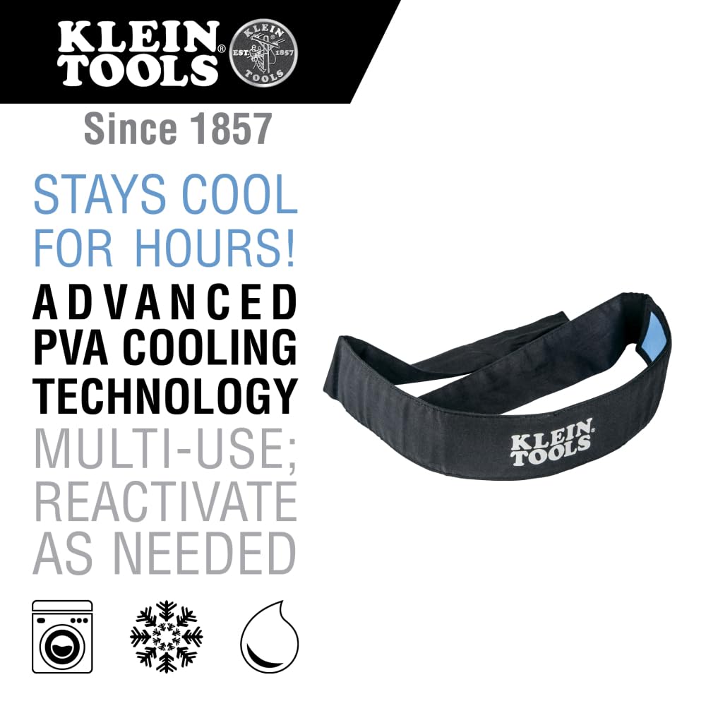 Klein Tools 60123 Bandana, Stay Cool With Evaporative PVA Technology, Black