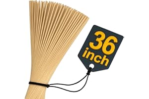 TESORRIO 50 Pcs Smores Sticks - 36 Inch Long 5mm Thick Bamboo Skewers for Grilling Long Marshmallow Roasting Sticks for Campfire Skewers for Fire Pit to Making Kabobs, Hot Dog, Fruit, Crafts & Flower Bouquets