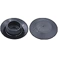 Rexka 1/2 0.5 inch Flush Mount Black Plastic Body and Sheet Metal Hole Plug (Pack of 100)