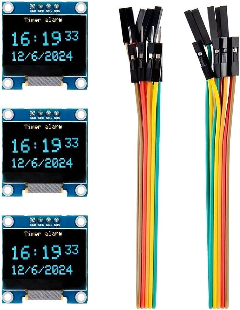 ELEGOO 0.96In OLED Display 128x64 I2C 3Pcs Blue Yellow Driver for Arduino