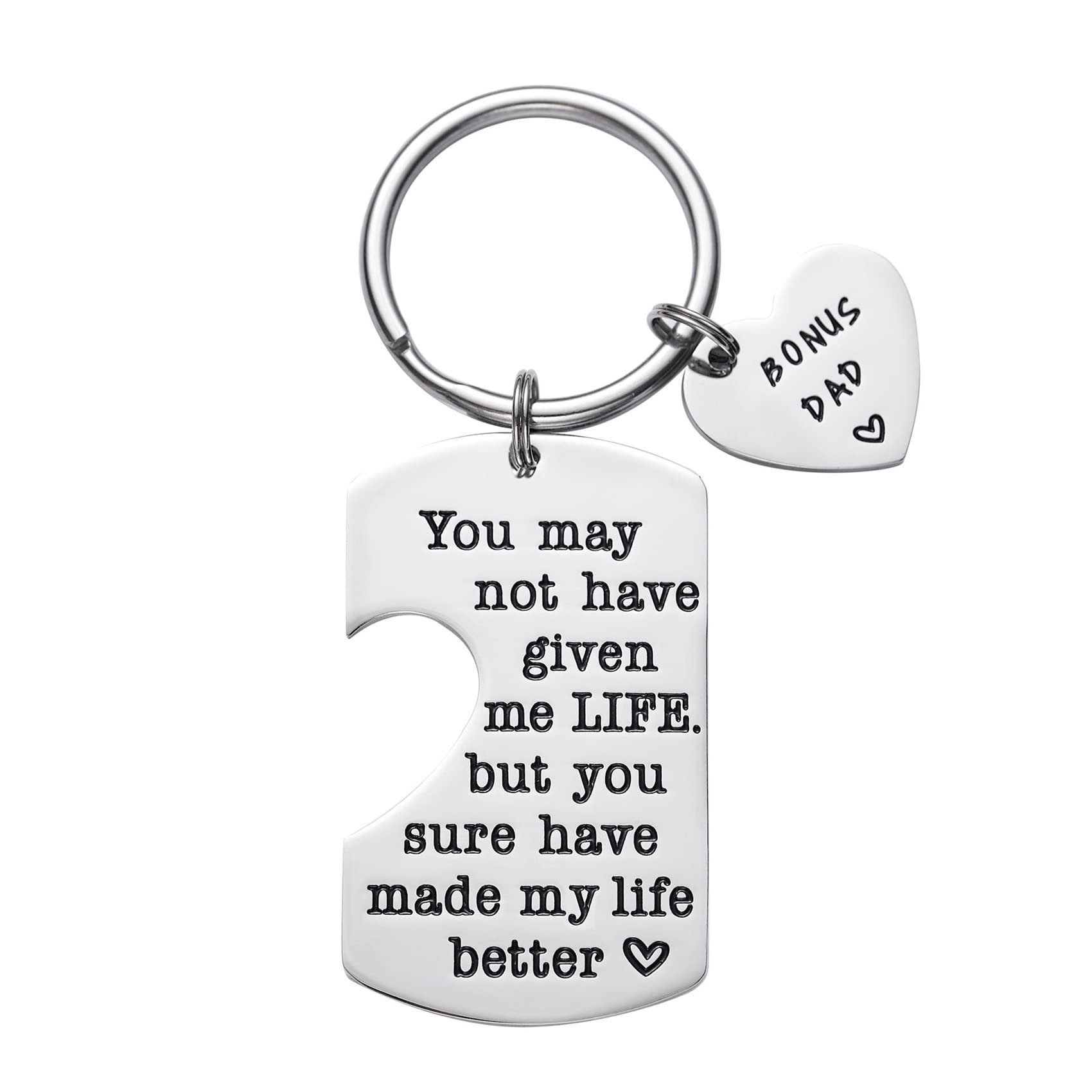 Melix Home Stepdad Keychain Dad Gifts You May Not Have Given Me Life But You Sure Have Made Me Life Better Gift for Stepdad