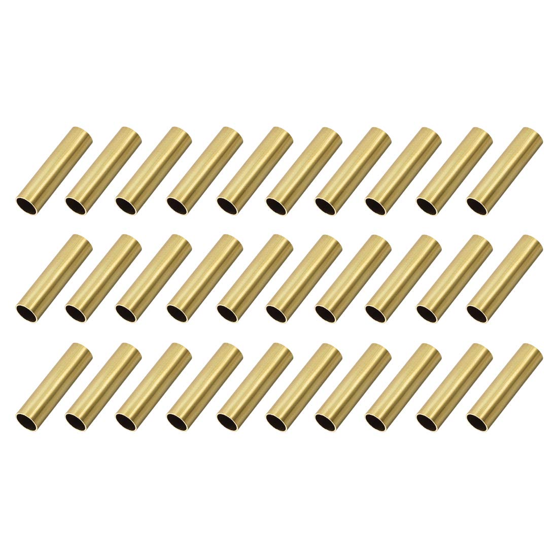 sourcing map Brass Round Tube, 8mm OD 0.5mm Wall Thickness 30mm Length Seamless Pipe Tubing for DIY Crafts 30 Pcs