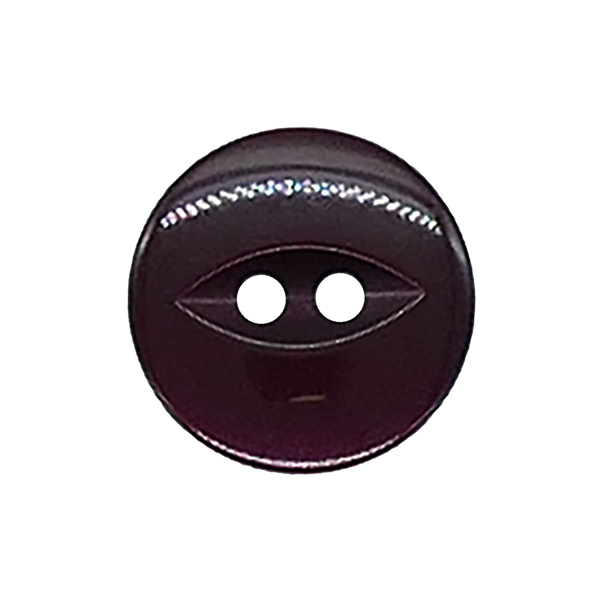 The Bead Shop 20 Pack Round Fish Eye Buttons, Baby Buttons, Sewing, Knitting & Crafts - Burgundy 11mm / 18 Lignes