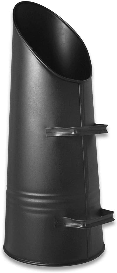 Muddy Hands Large Metal Coal Hod Scuttle Black Fireside Fireplace Bucket Holder