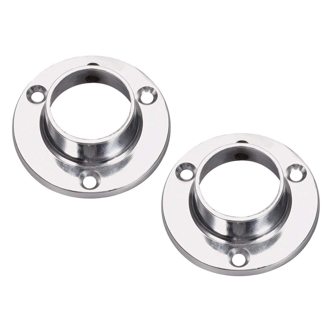 sourcing map Closet Wardrobe Rod Flange,25mm/1inch Dia, Socket Bracket Support Holder for Pipe 2Pcs