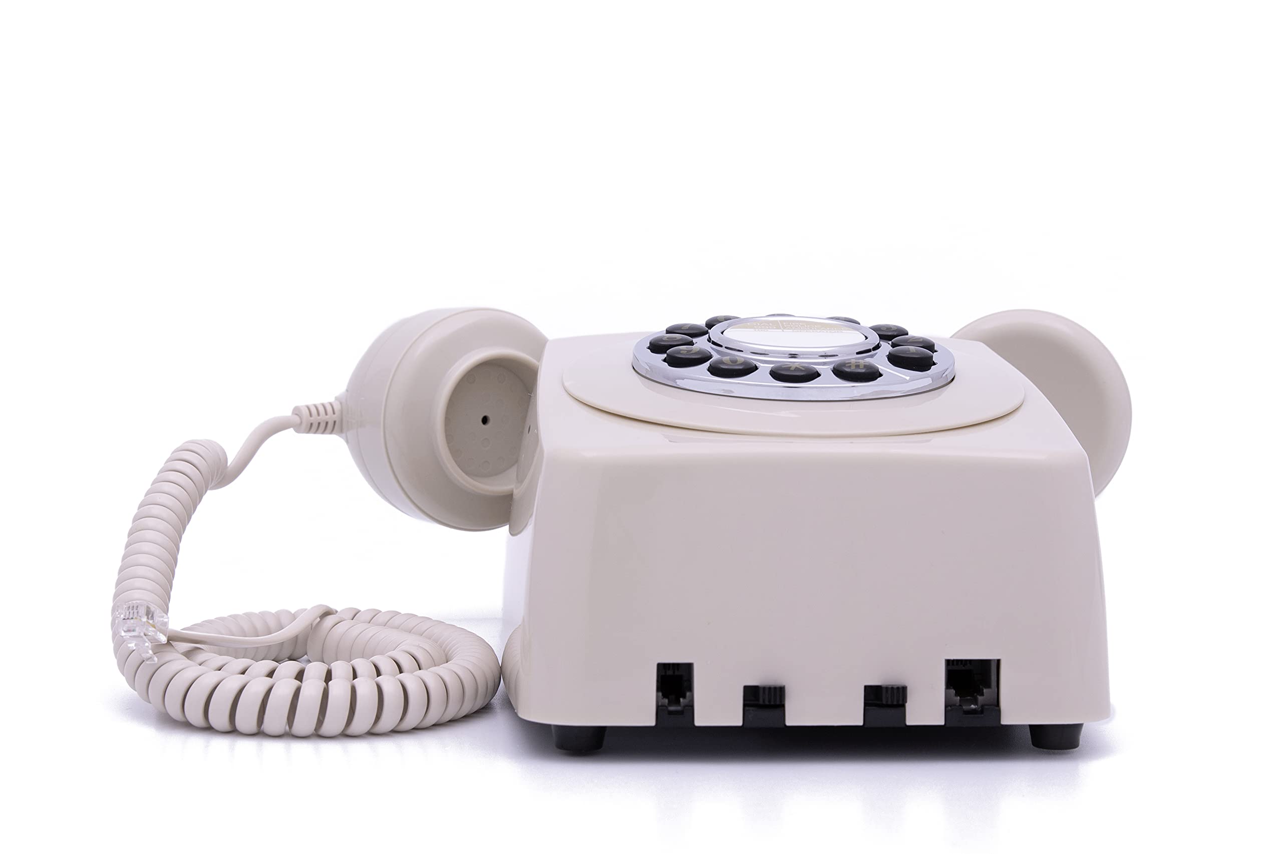 GPO 746WALL Retro Festznetztelefon mit Drucktasten zur Wandmontage mit authentischer Klingelton, Creme 5