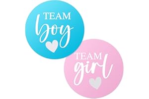 ZOUYEE Pink or Blue Baby Gender Reveal Party Stickers – 100 Count (50 Team Boy + 50 Team Girl) – Gender Reveal Decorations & Voting Labels for Guests