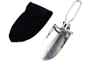 Semetall Stainless Steel Mini Folding Trowel with a Holster for Light Gardening and Camping(5.3"x2.5")