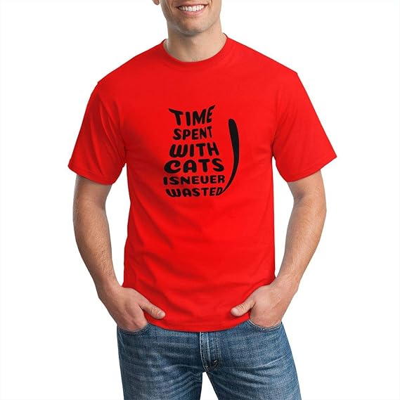 Amazon Co Jp おもしろ Tシャツ 半袖 肌着 創意デザイン オリジナル オリジナル 柄プリント 綿100 半袖 ニャンコイラスト Red S カジュアル おしゃれ 面白いtシャツメンズ カップル ギフト ボーイズ 服 ファッション小物