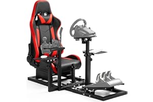 Anman 3-Piece Shift Lever Panel Flight Sim Simulator Cockpit Seat Fits for Logitech/Thrustmaster G923 G29 G920 T150 T248 T300,Fully Adjustable Steering Wheel Stand,Not Included Pedal & Joystick