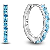Starchenie Gemstone Huggie Hoop Earrings 925 Sterling Silver Birthstones Jewelry Gift for Women