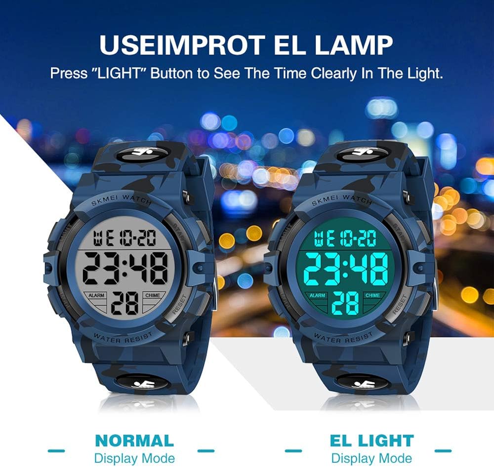 Girls Boys Watches Ages 5-15 Kids Watch, ATOPDREAM Waterproof Kids Digital Watches Toys for 6-15 Year Old Boys Watch Kids 8 Year Boy Idea Birthday Gifts for Kids Dark Blue Camouflage: Watches