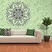Fheaven PVC Mandala Flower Indian Bedroom Wall Decal Vinyl Art Stickers Mural Home Family for Beding Room, Dining Room (Black)