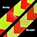 BBTO Reflective Warning Tape Fluorescent Safety Sticker Night Conspicuity Arrow Sticker, Arrow and Yellow, 2 Rolls