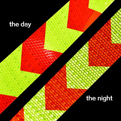 BBTO Reflective Warning Tape Fluorescent Safety Sticker Night Conspicuity Arrow Sticker, Arrow and Yellow, 2 Rolls - Thumbnail 4