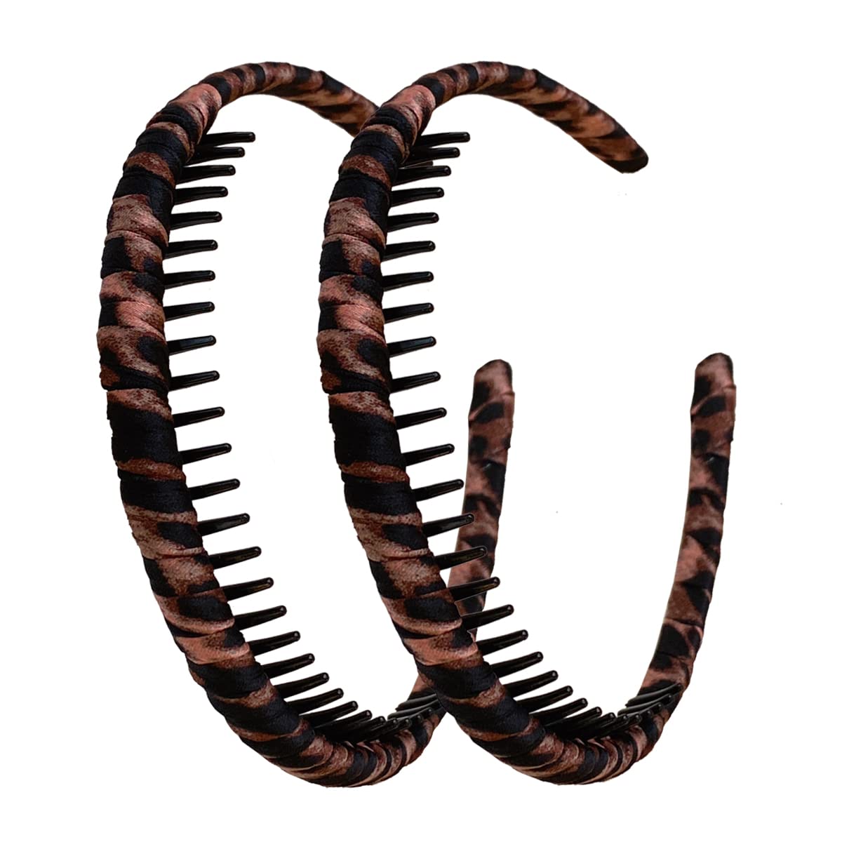 scicent Makeup Headband Teeth Comb Colourful Satin Covered Non-slip Hair Hoop Head Band Hair Accessories for Women Teengirls, Pink Purple — image 1