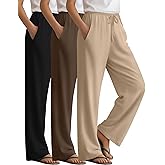 Sweetyweee 3 Pack Women's Lounge Pants Cozy Wide Leg Yoga Pants Casual Drawstring Loose Baggy Sweatpants with Pockets