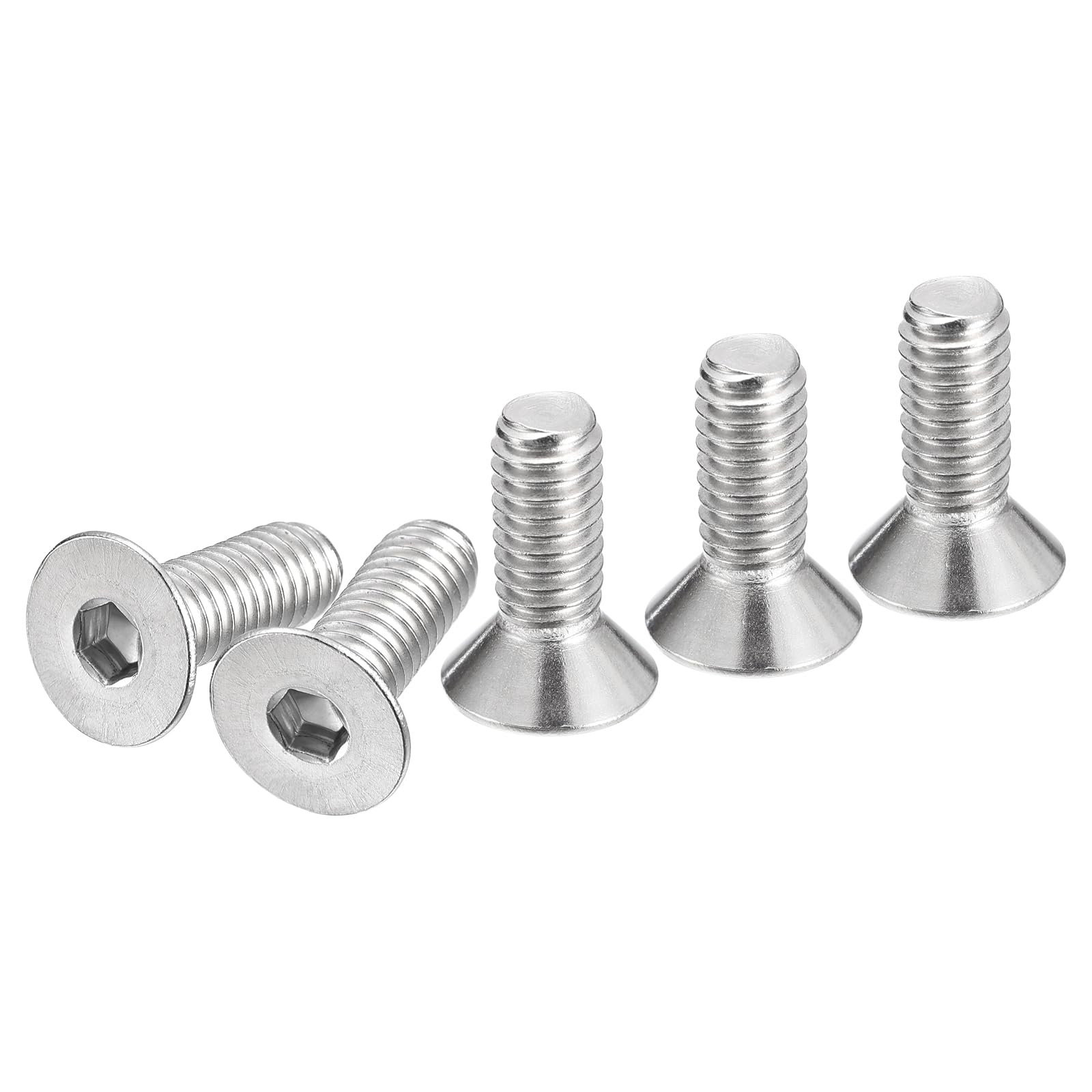 DTGN 5/16-18 x 7/8" Flat Head Socket Cap Screws, 25 Pack 304 Stainless Steel Hex Socket Flat Head Screws, Full Thread, Countersunk Bolts