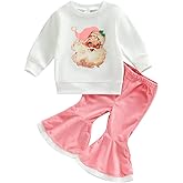 Gureui Toddler Girl Christmas Outfit Long Sleeve Sweatshirt Flare Pants Infant Baby Winter Clothes